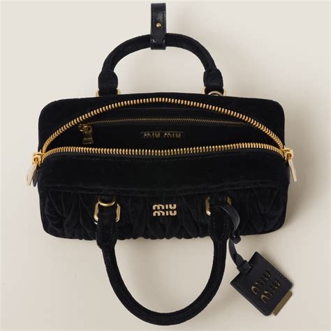 Black Arcadie Matelassé Velvet Bag 